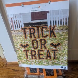 HALLOWEEN- Trick or Treat Yard Sign - Black and Orange- BRAND NEW -